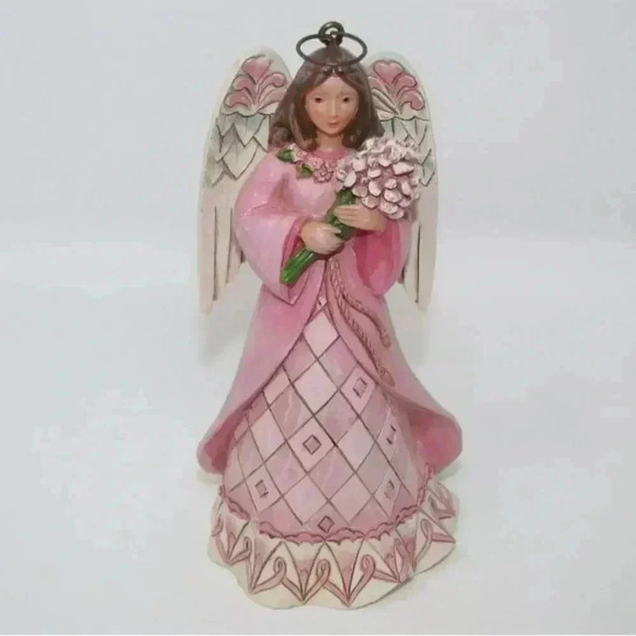 Jim Shore Heartwood Creek Breast Cancer Awareness Angel, 4.5" - Picture 3 of 7